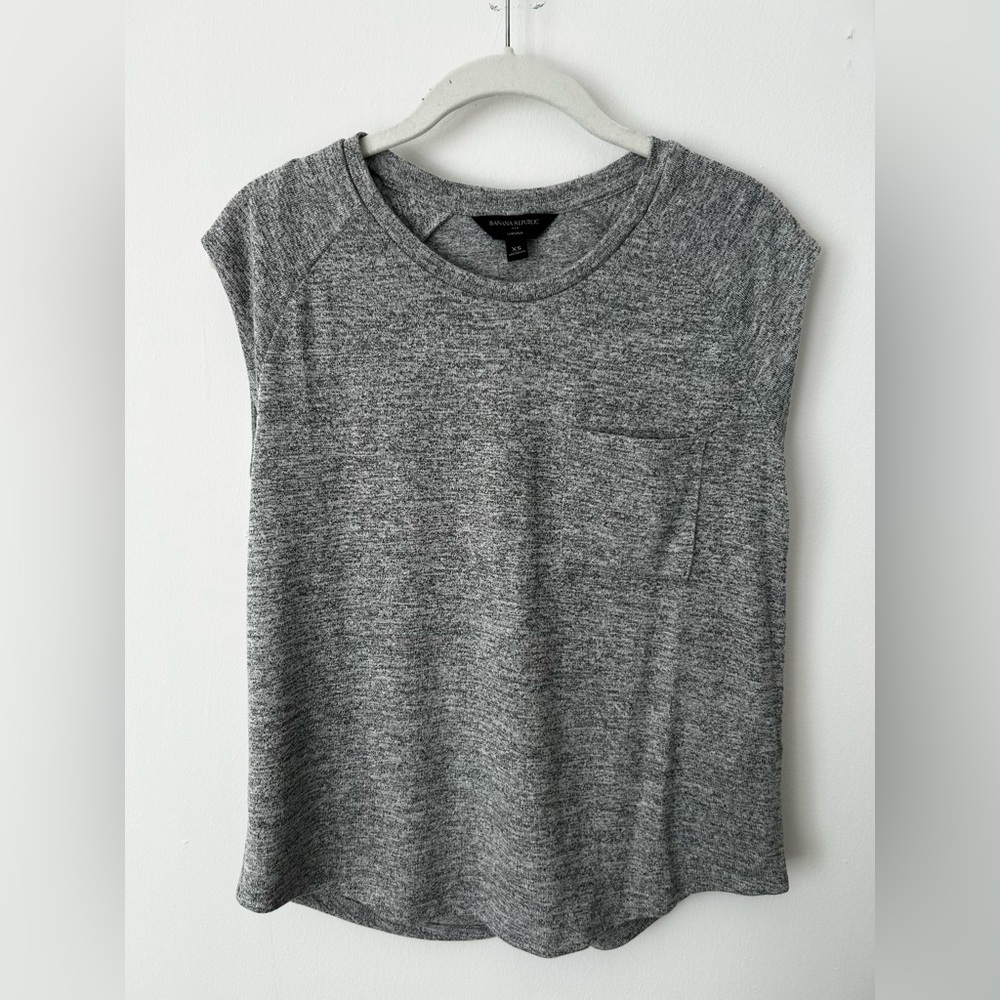 Banana Republic Charcoal Sleeveless Blouse